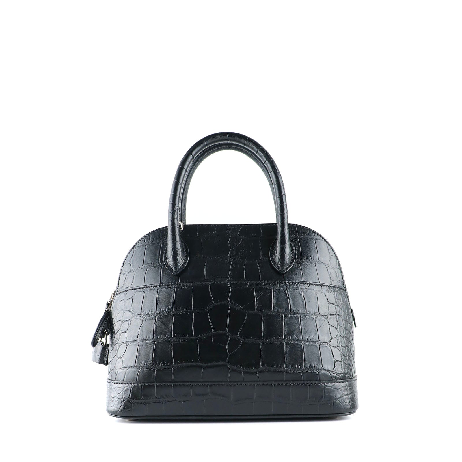 BALENCIAGA - Sac à bandoulière Ville Top Handle cuir embossé croco noir