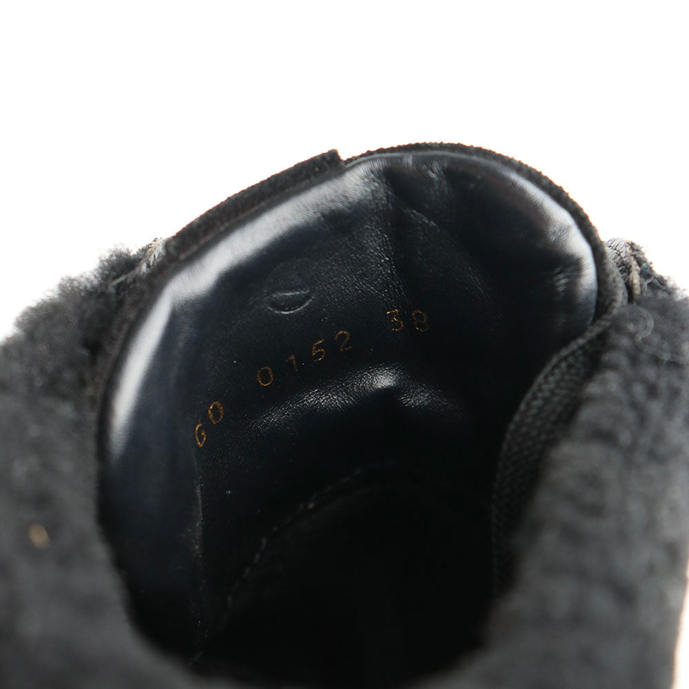 LOUIS VUITTON - Sneakers montantes en daim et laine noire (T38)