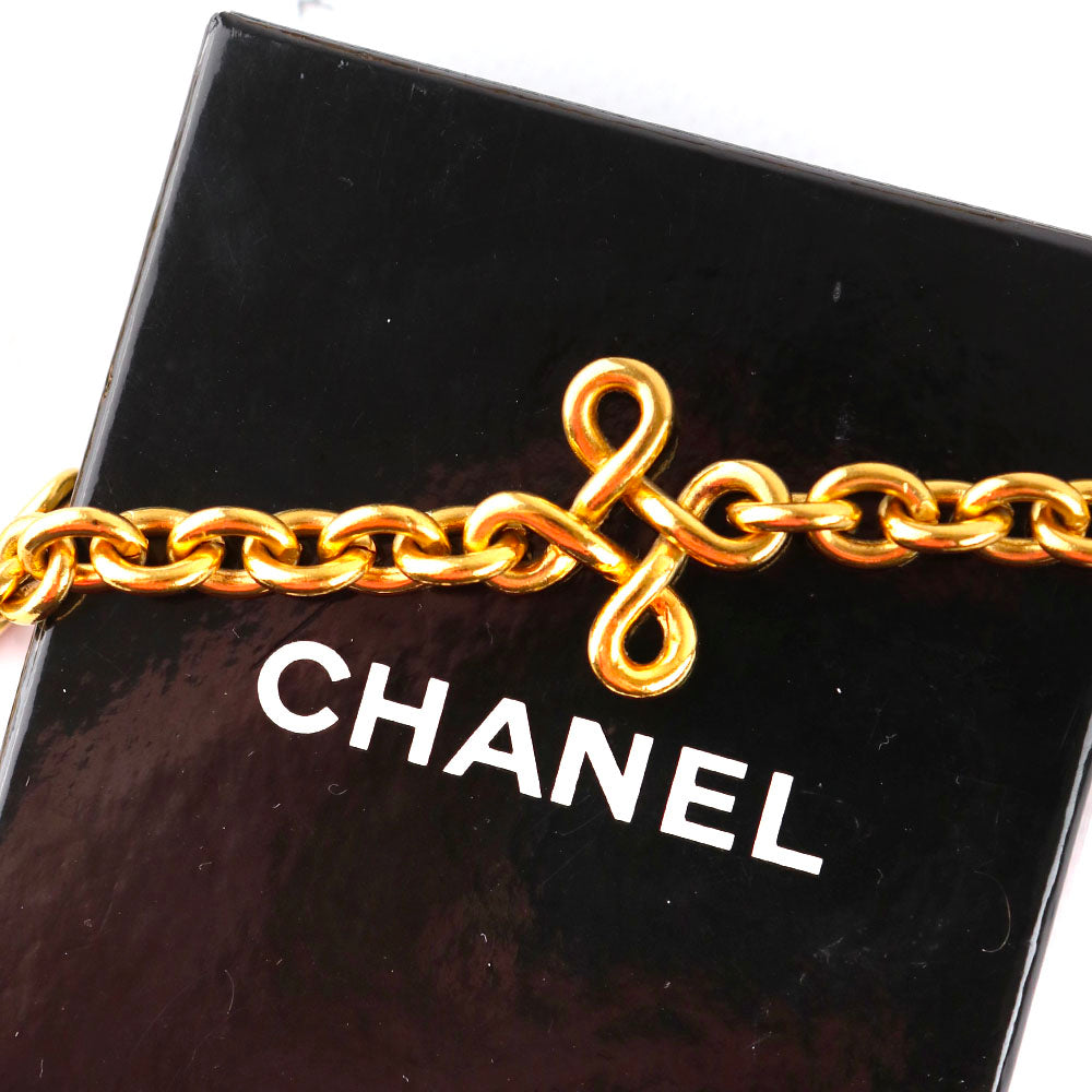 CHANEL - Vintage gold CC Clover necklace