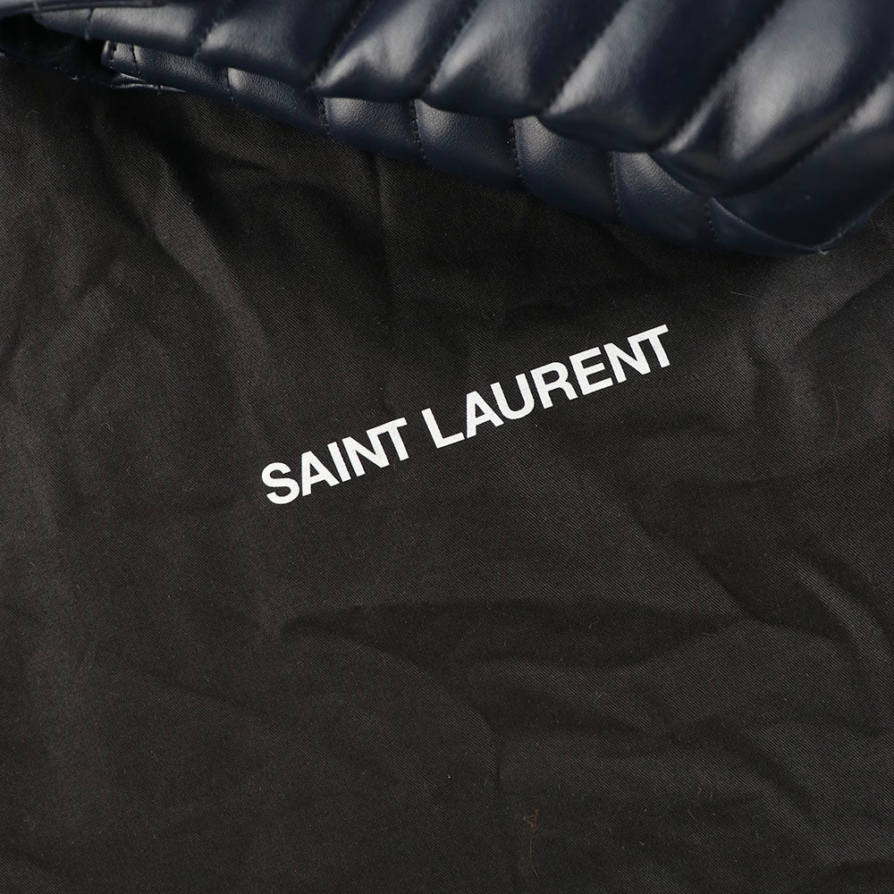 SAINT LAURENT - Sac à épaule Loulou medium en cuir matelassé bleu marine