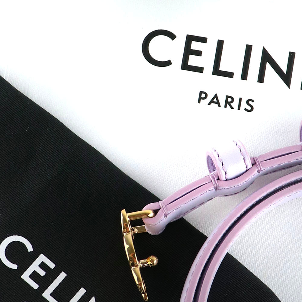 CELINE - Ceinture Triomphe teen en cuir lilas pastel (T80)