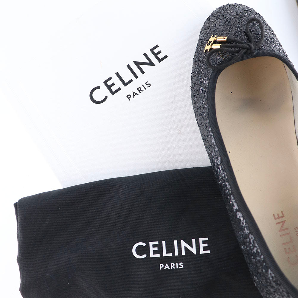 CELINE - Triomphe glitter ballerinas (T39)