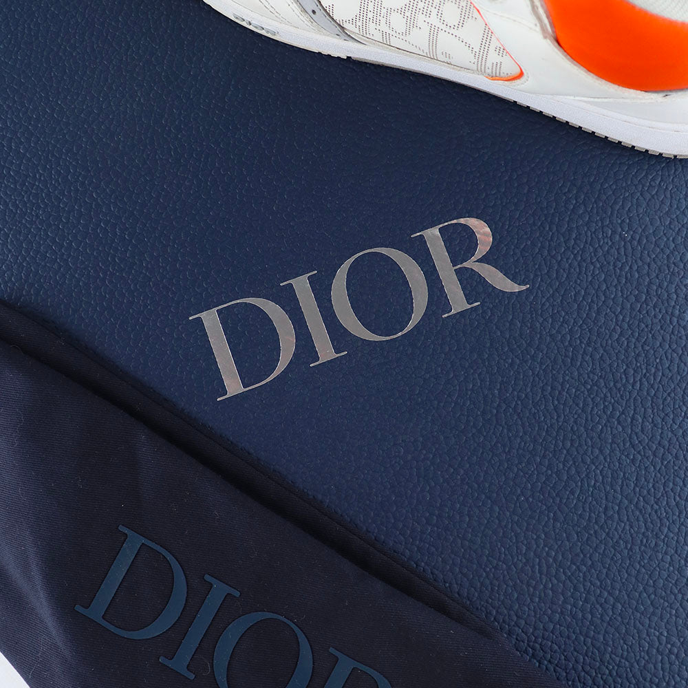 DIOR - Sneakers B27 High en cuir blanc et orange (T43)