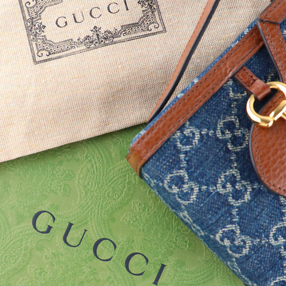GUCCI - Sac à bandoulière 1955 détail Mors en denim mini