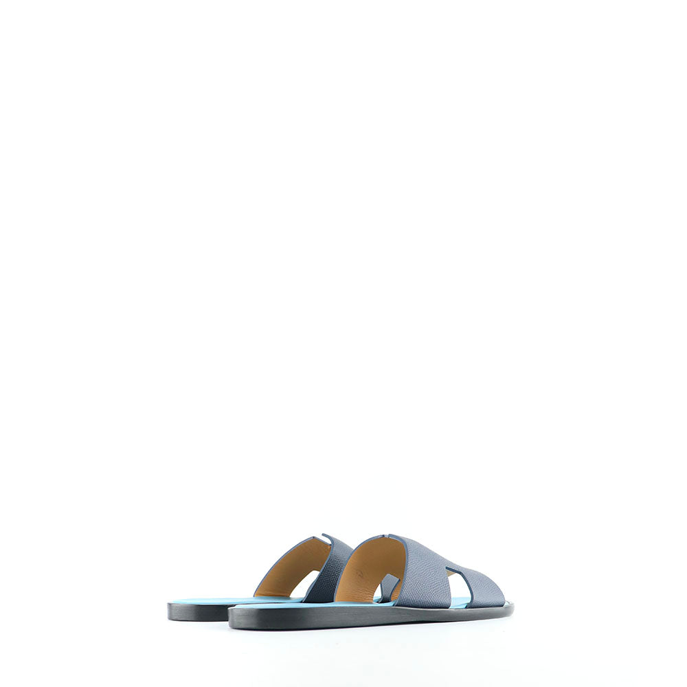 HERMÈS - Sandales Izmir en cuir epsom bleu (T40,5)