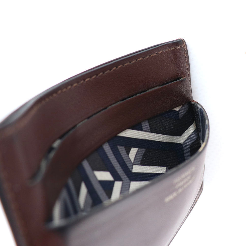 HERMÈS - Porte cartes Citizen en cuir lisse marron