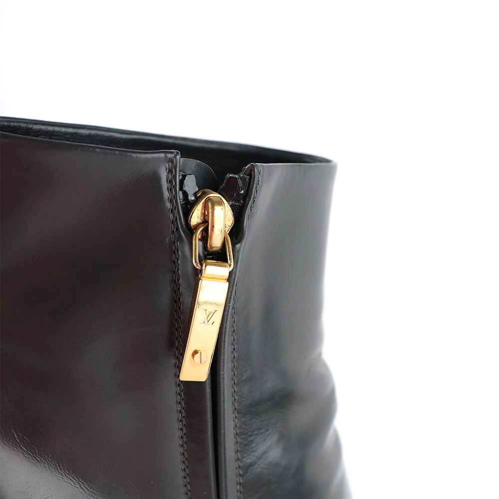 LOUIS VUITTON - Bottines à talon en cuir gris (T38)