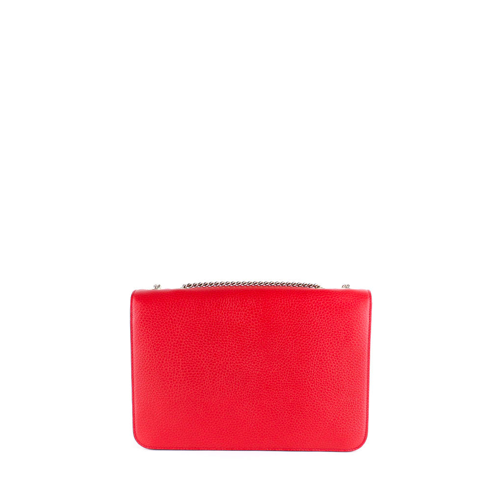 GUCCI - Sac à bandoulière Interlocking en cuir grainé rouge