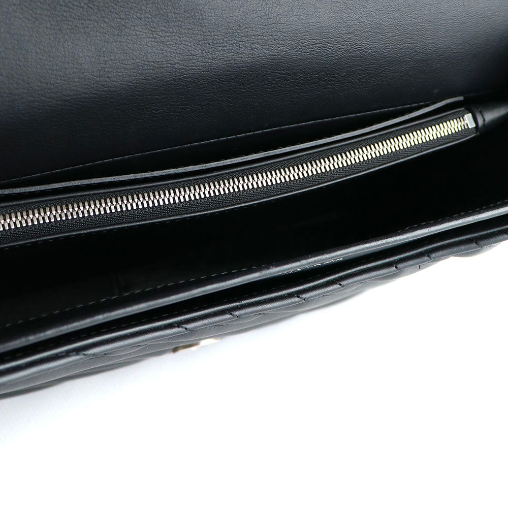 BALENCIAGA - Sac à bandoulière BB Round en cuir noir matelassé
