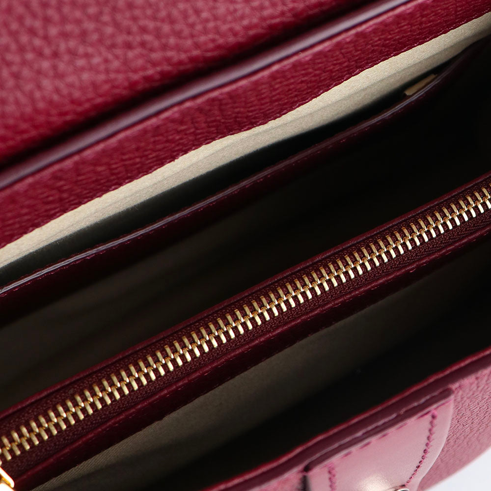CHLOÉ - Aby shoulder bag in burgundy grained leather