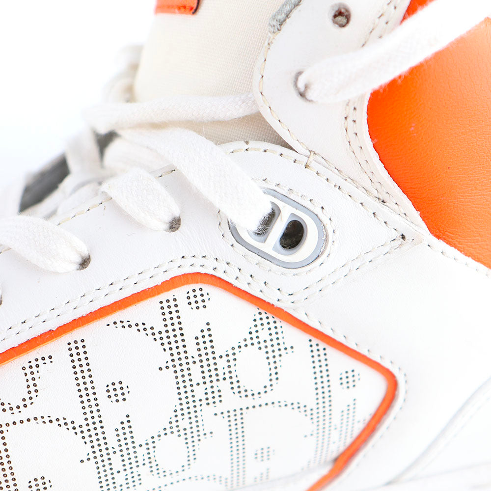 DIOR - B27 High sneakers in white and orange leather (T43)