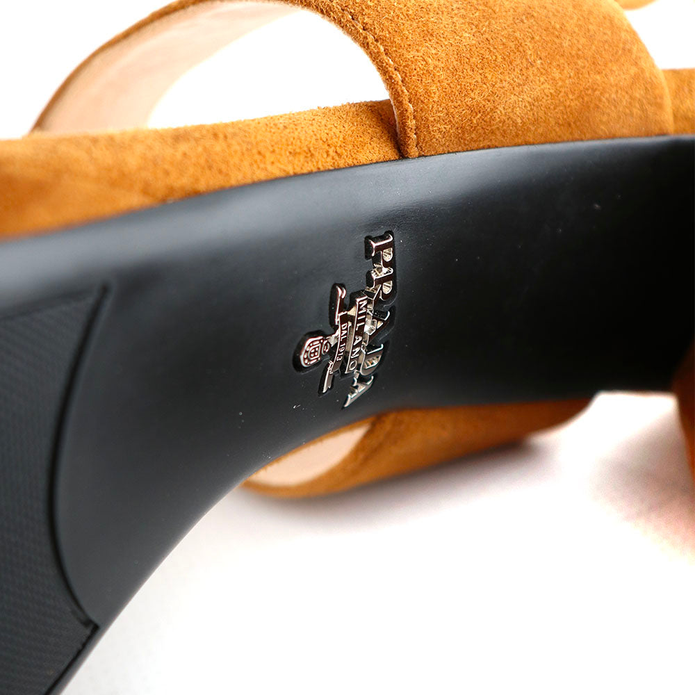 PRADA - Brown suede heeled sandals (T38.5)