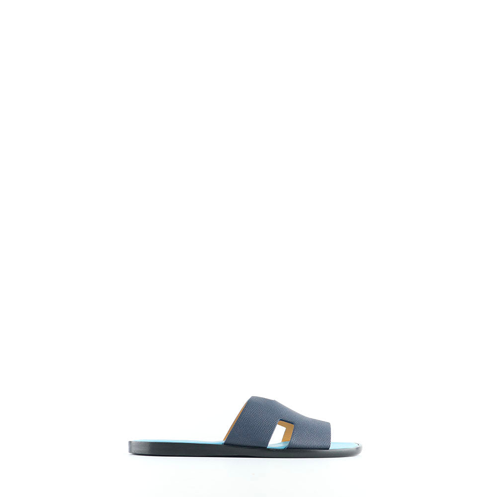 HERMÈS - Sandales Izmir en cuir epsom bleu (T40,5)