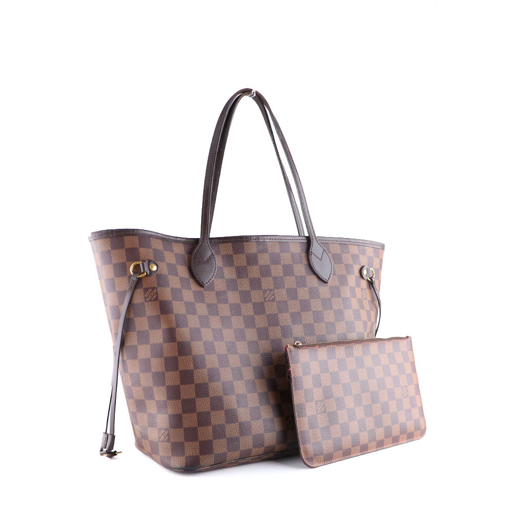 LOUIS VUITTON - Sac cabas Neverfull MM damier ébène et pochette