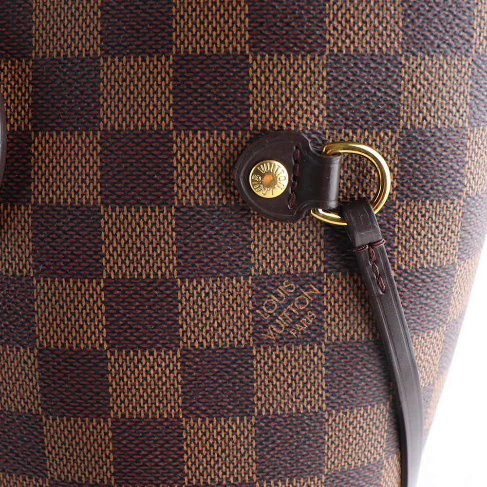 LOUIS VUITTON - Sac cabas Neverfull MM damier ébène et pochette
