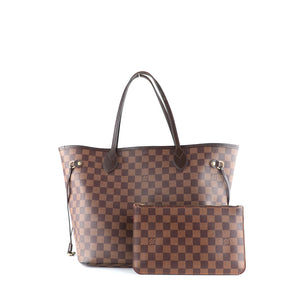 LOUIS VUITTON - Neverfull MM ebony checkerboard tote bag and clutch
