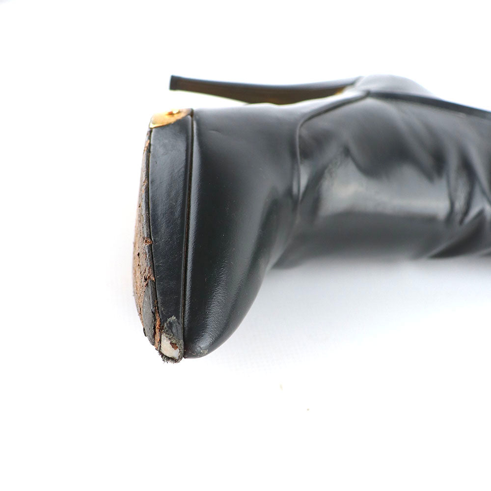 LOUIS VUITTON - Bottines à talon en cuir gris (T38)