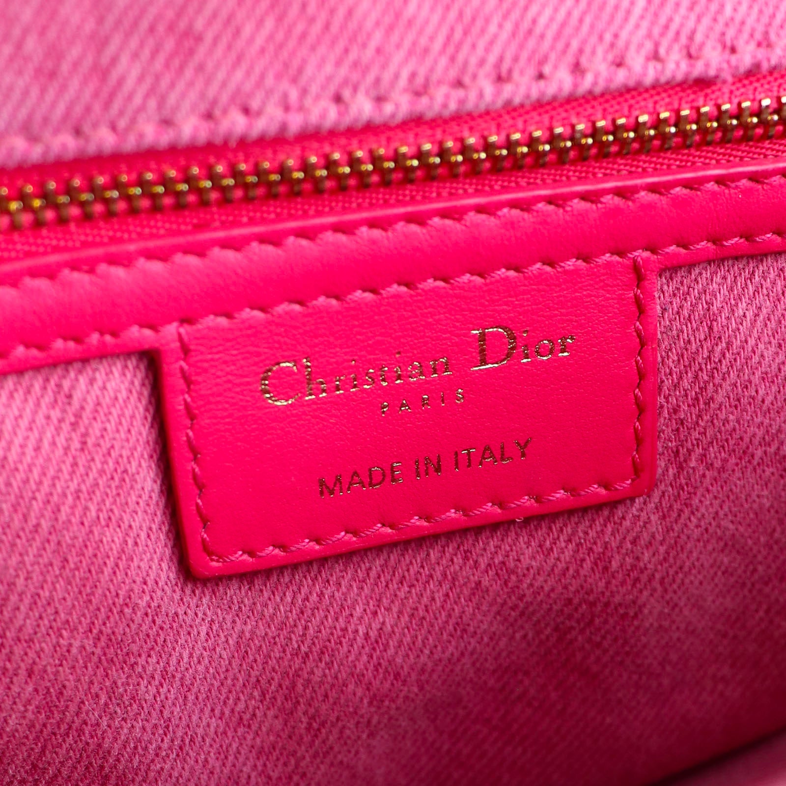 DIOR - Caro medium shoulder bag in pink denim