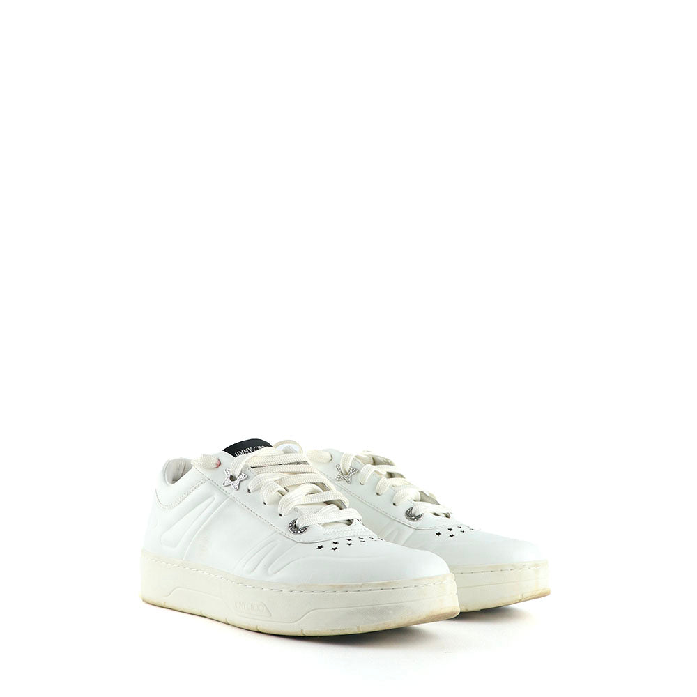 JIMMY CHOO - Sneakers Hawaï en cuir blanc (T37)