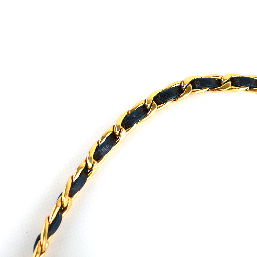 CHANEL - Ceinture chaîne cuir vintage (T80)