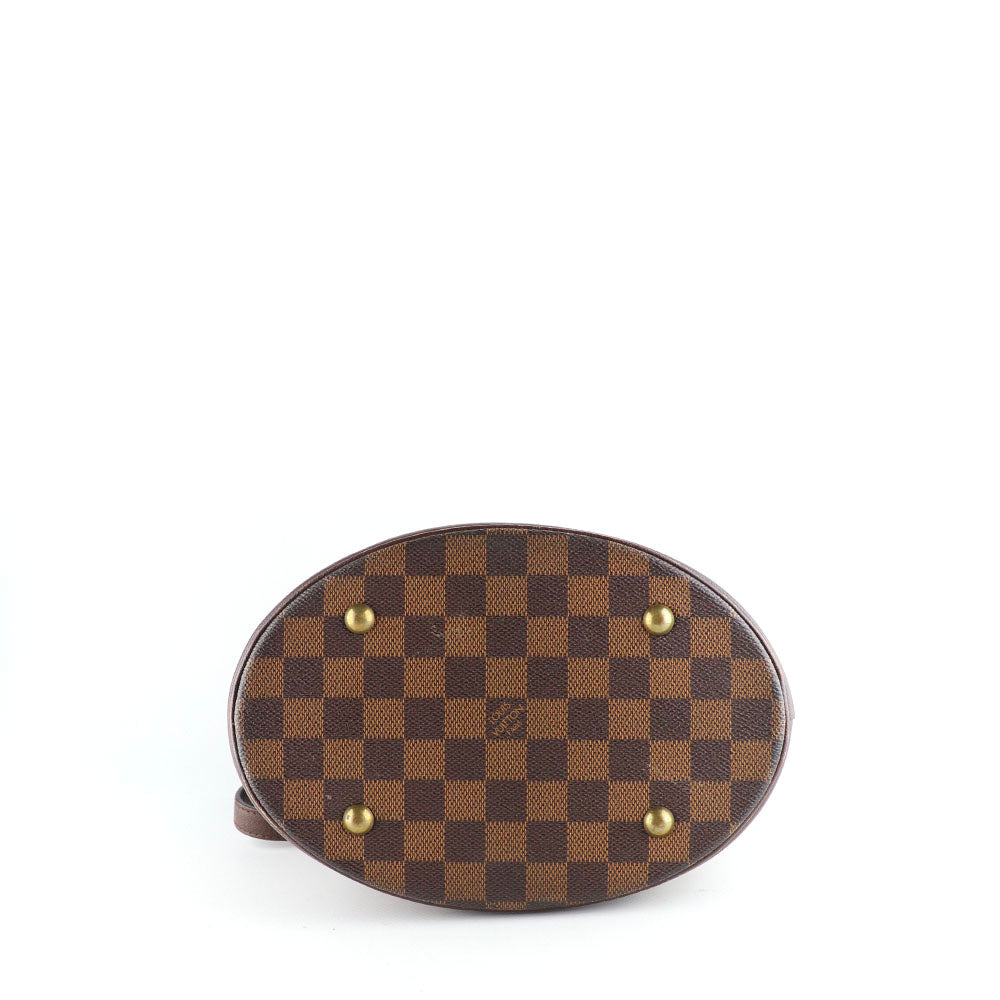 LOUIS VUITTON - Sac sceau Bucket en toile enduite damier ébène