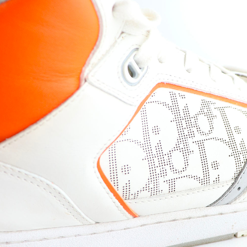 DIOR - B27 High sneakers in white and orange leather (T43)