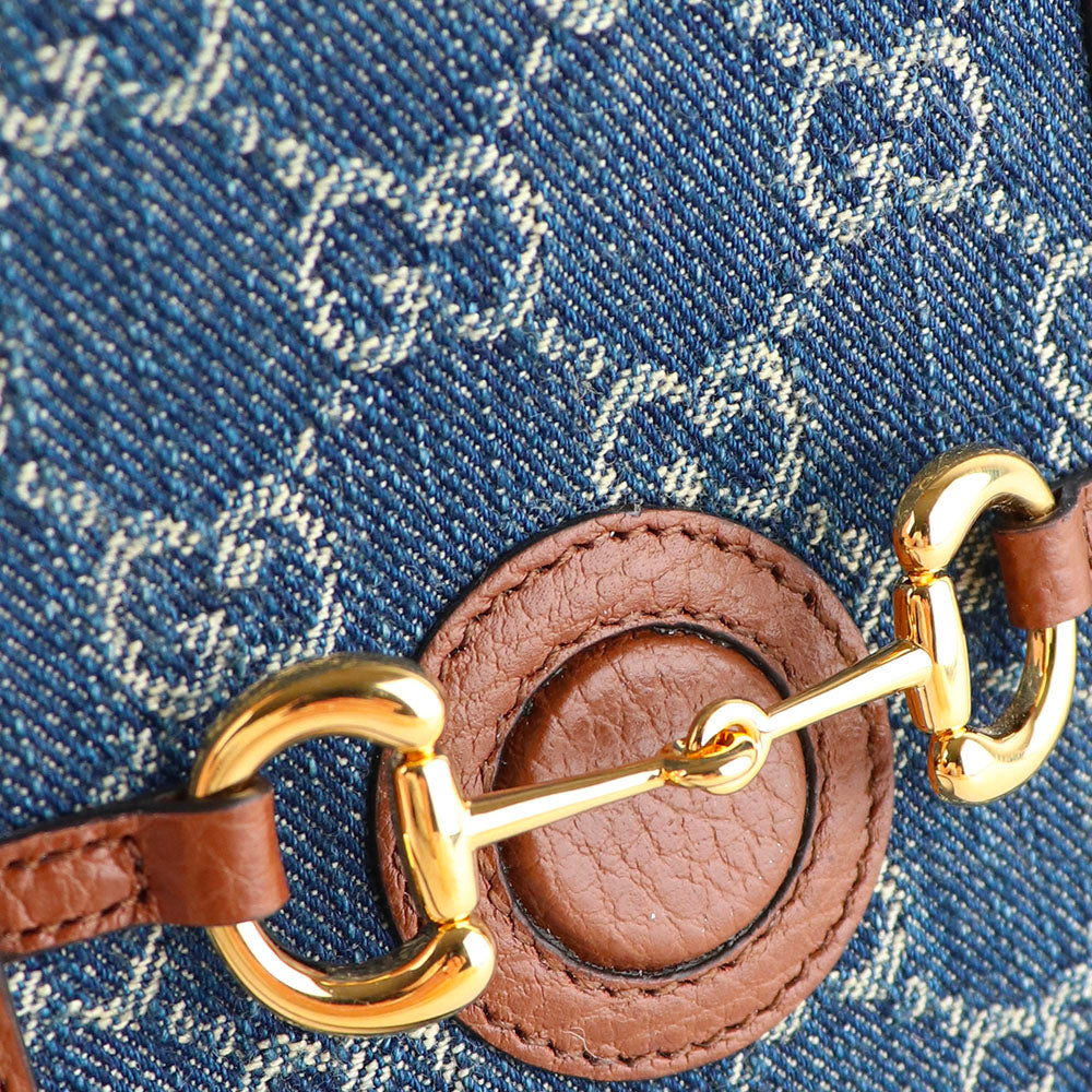 GUCCI - Sac à bandoulière 1955 détail Mors en denim mini