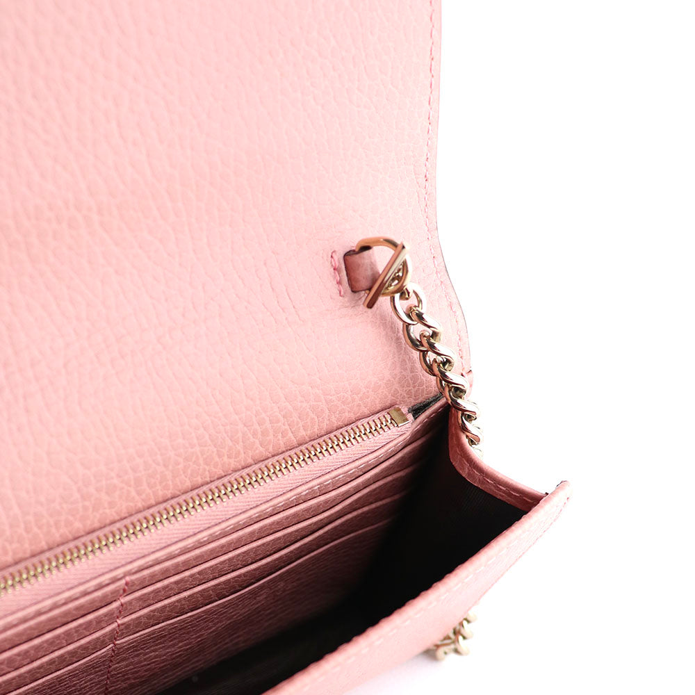 GUCCI - Interlocking shoulder bag in pink grained leather