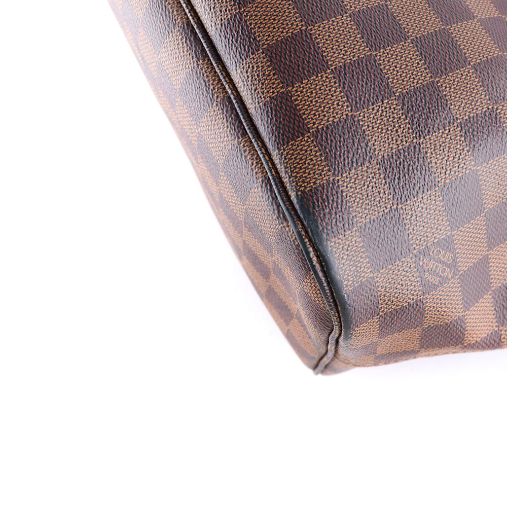 LOUIS VUITTON - Sac cabas Neverfull MM damier ébène et pochette
