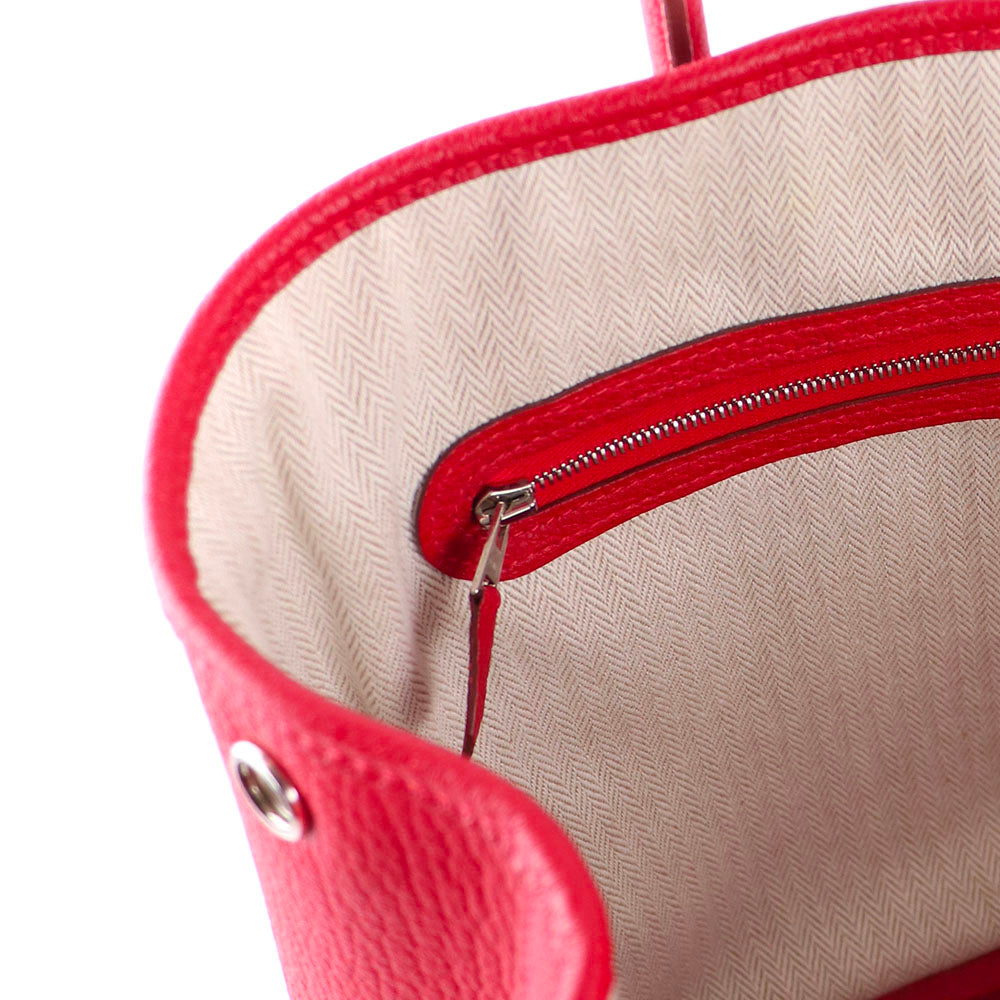 HERMÈS - Sac à main Garden Party en cuir togo rouge
