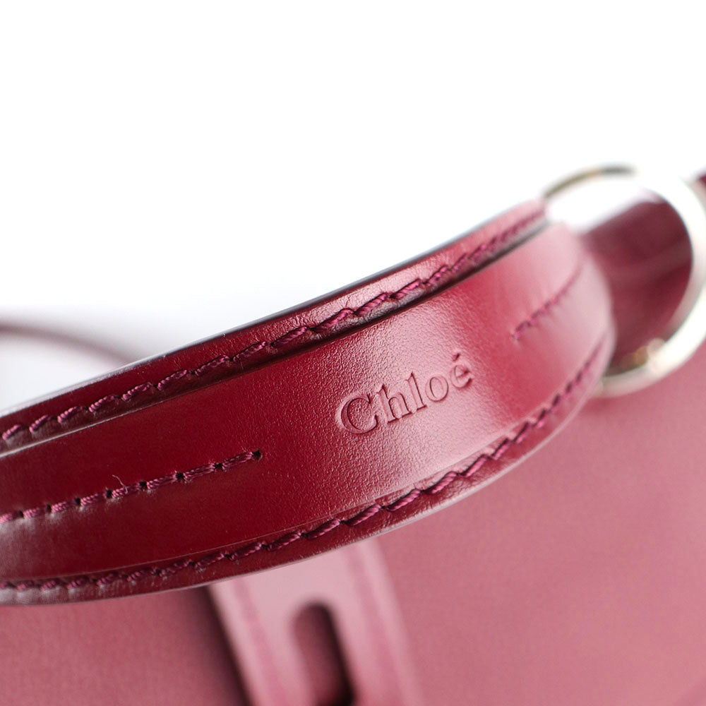 CHLOÉ - Aby shoulder bag in burgundy grained leather