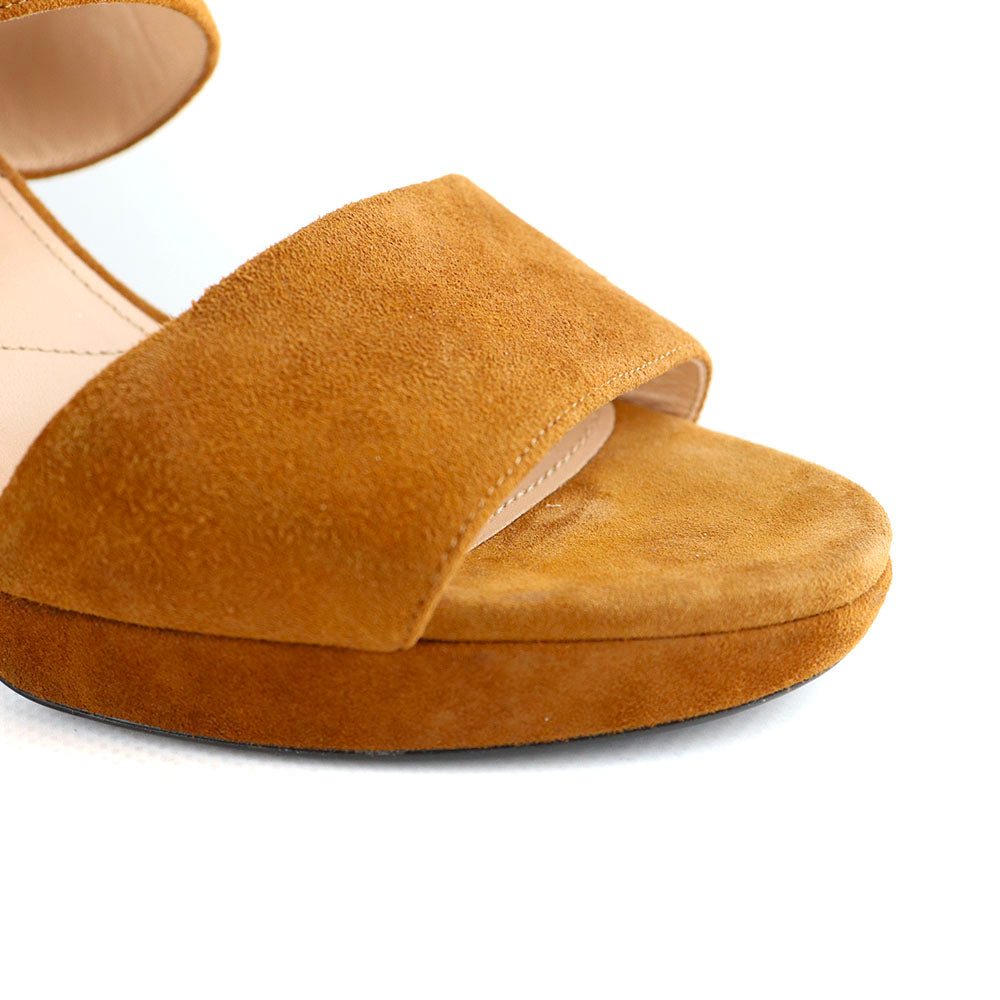 PRADA - Brown suede heeled sandals (T38.5)