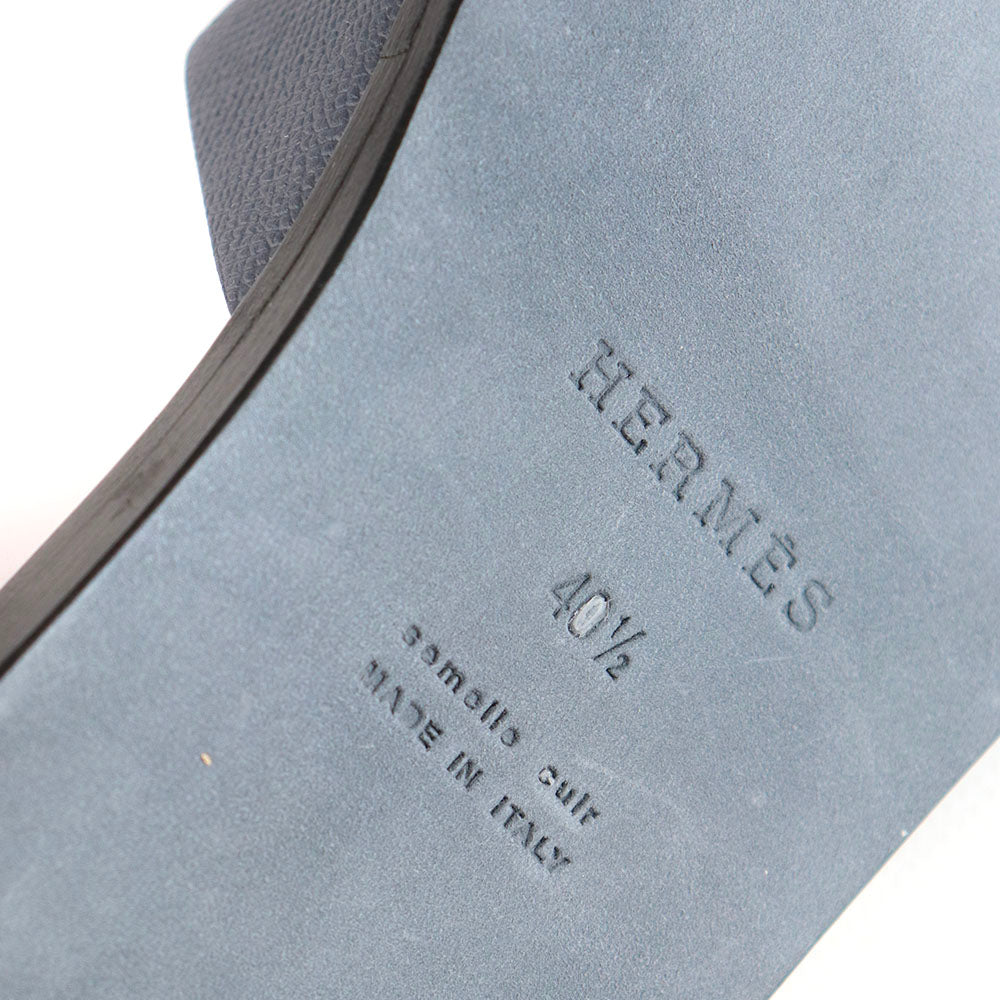 HERMÈS - Sandales Izmir en cuir epsom bleu (T40,5)