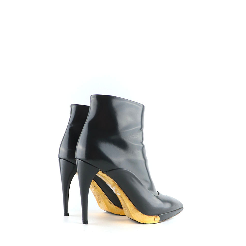 LOUIS VUITTON - Bottines à talon en cuir gris (T38)