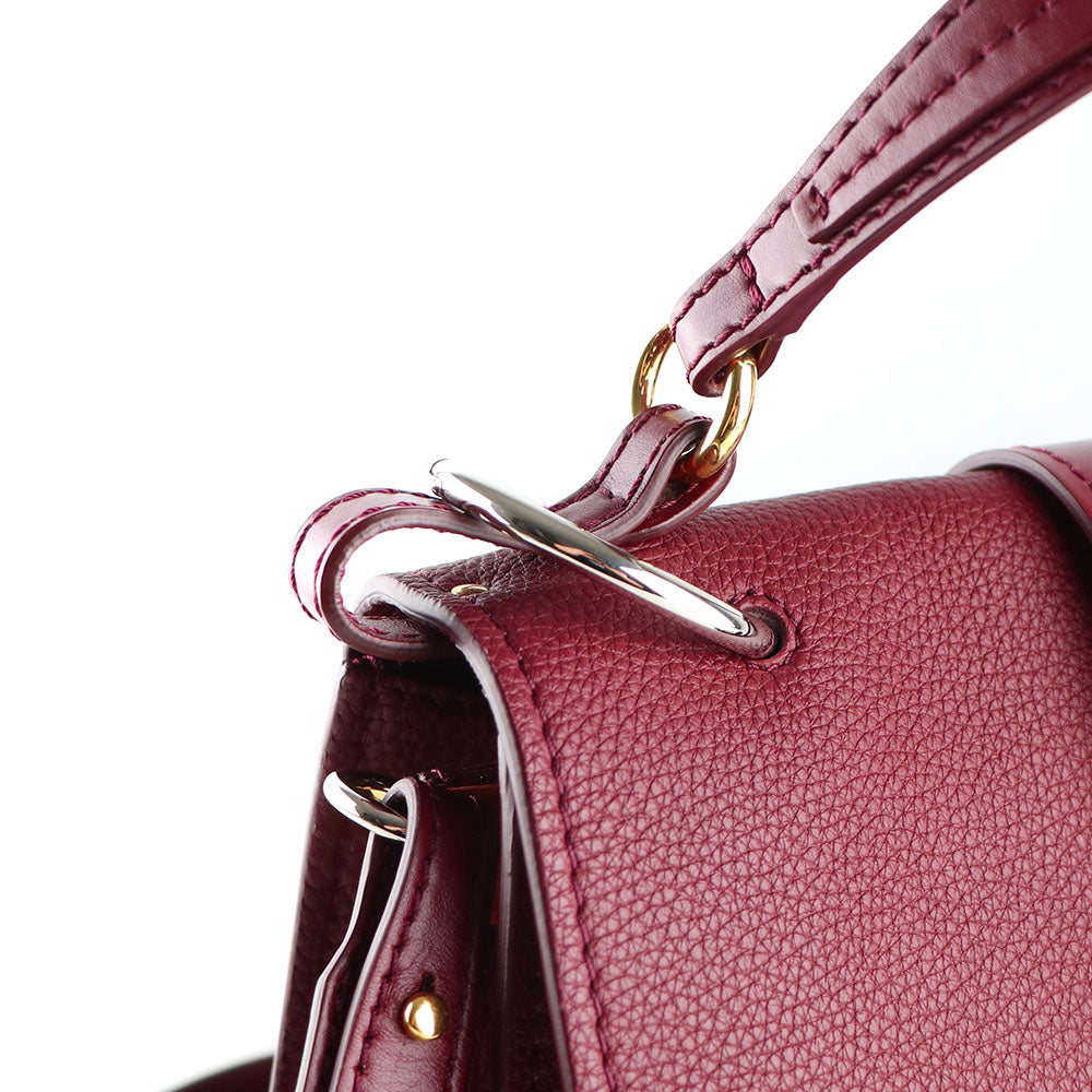 CHLOÉ - Aby shoulder bag in burgundy grained leather