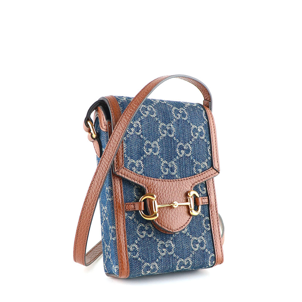 GUCCI - Sac à bandoulière 1955 détail Mors en denim mini