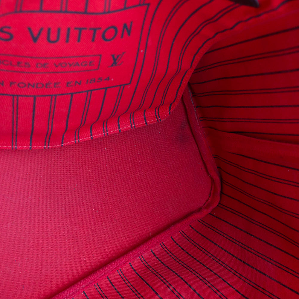 LOUIS VUITTON - Sac cabas Neverfull MM damier ébène et pochette