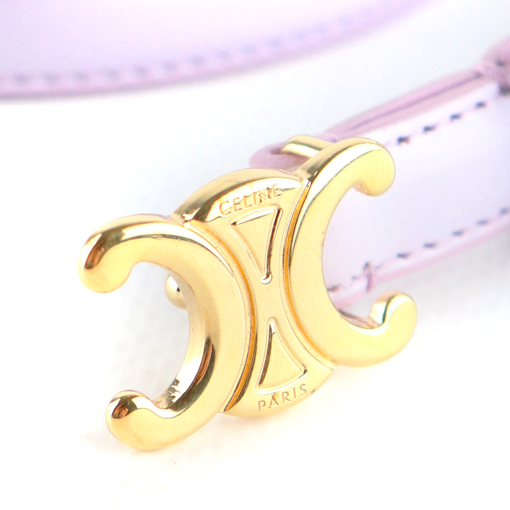 CELINE - Ceinture Triomphe teen en cuir lilas pastel (T80)