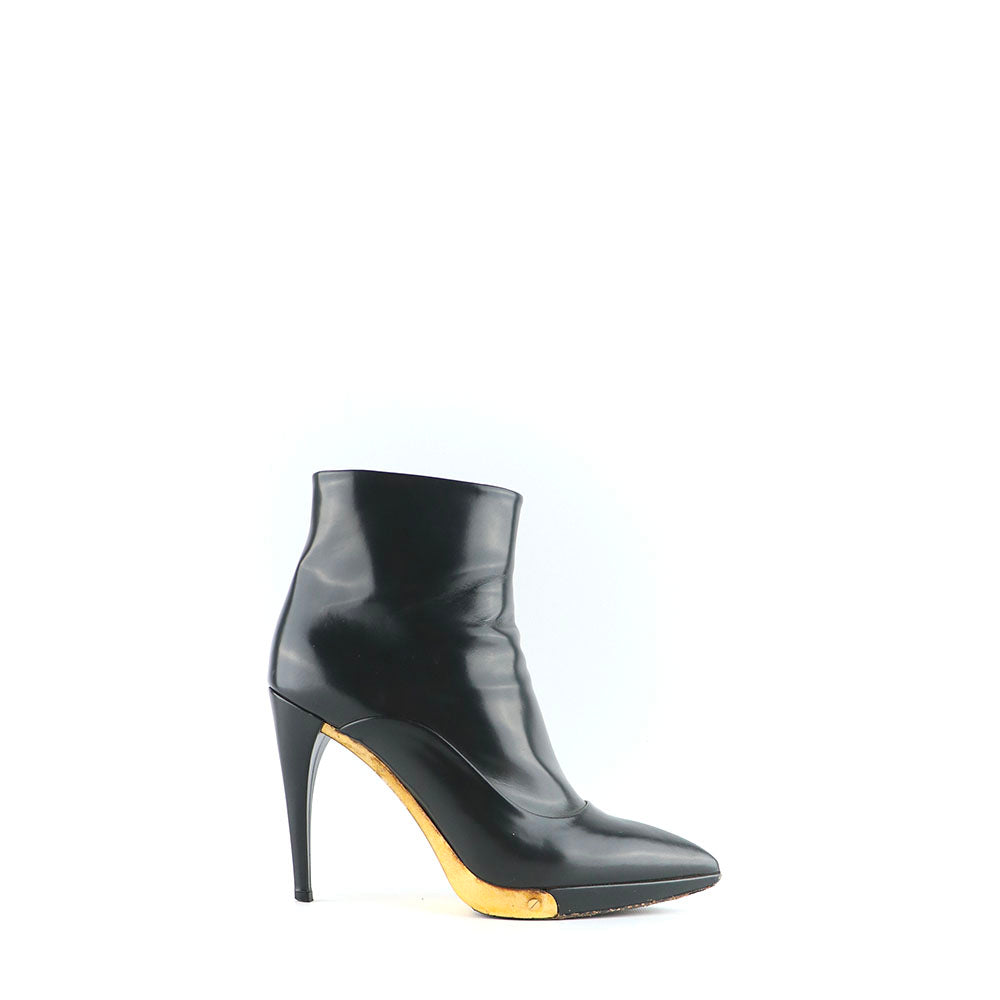 LOUIS VUITTON - Bottines à talon en cuir gris (T38)