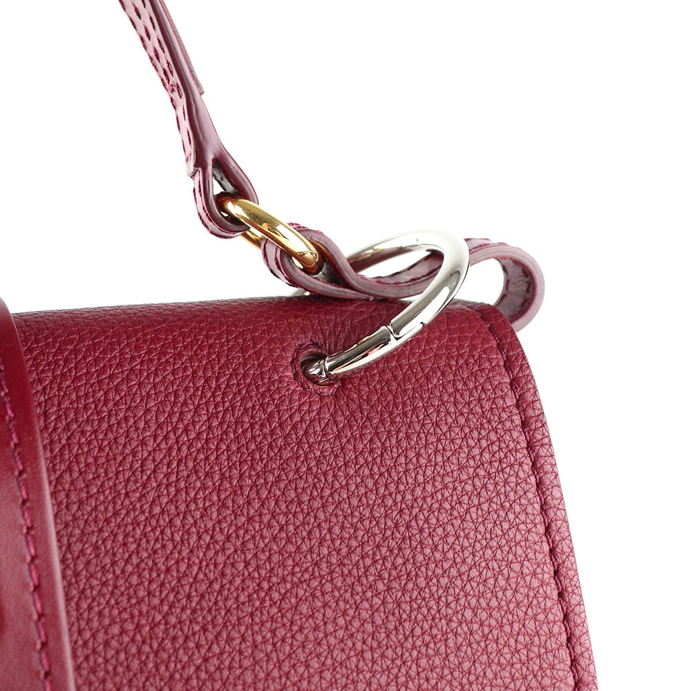 CHLOÉ - Aby shoulder bag in burgundy grained leather