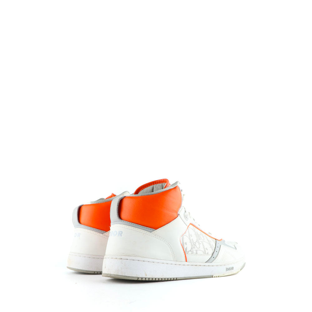 DIOR - B27 High sneakers in white and orange leather (T43)