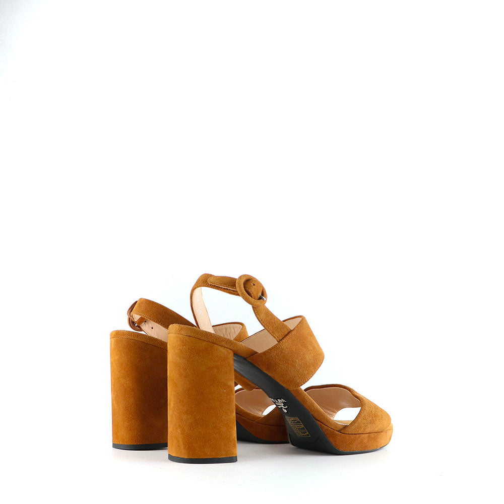 PRADA - Brown suede heeled sandals (T38.5)