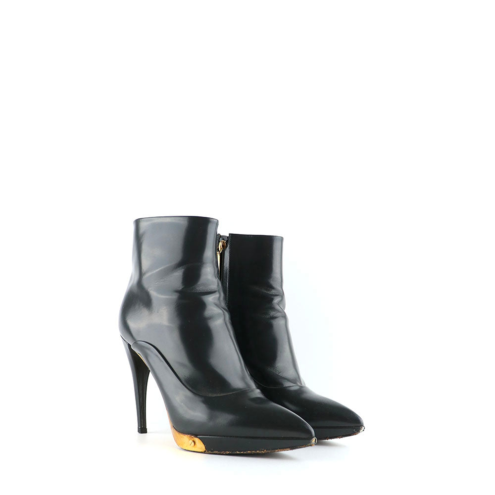 LOUIS VUITTON - Bottines à talon en cuir gris (T38)