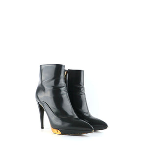 LOUIS VUITTON - Bottines à talon en cuir gris (T38)
