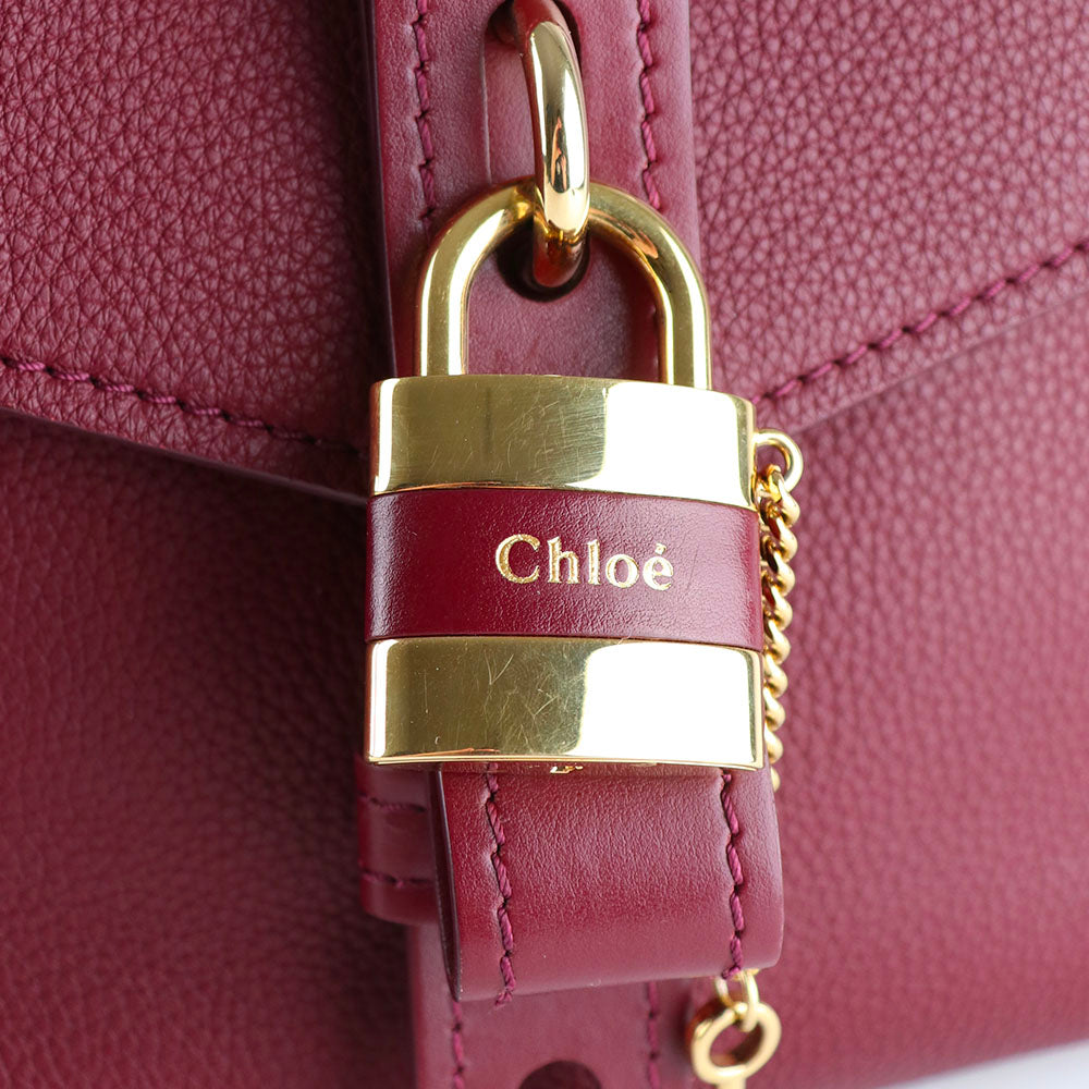 CHLOÉ - Aby shoulder bag in burgundy grained leather
