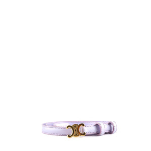 CELINE - Ceinture Triomphe teen en cuir lilas pastel (T80)