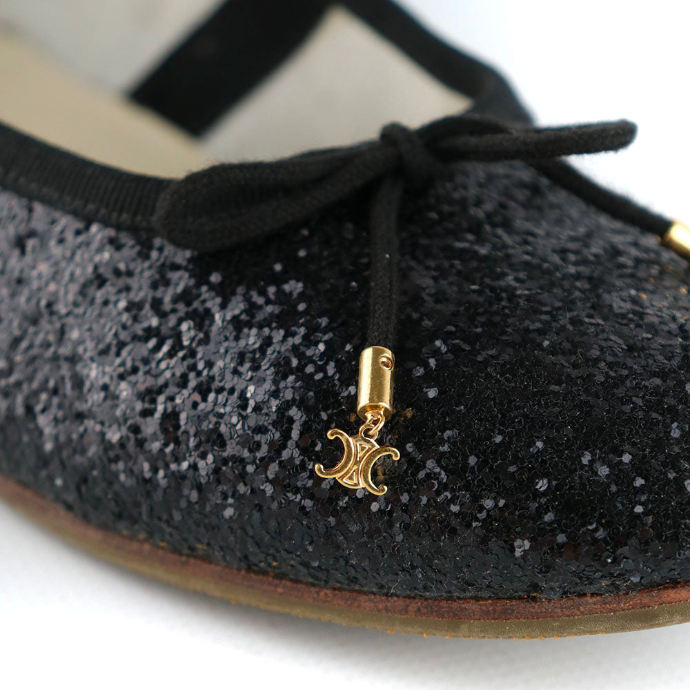 CELINE - Triomphe glitter ballerinas (T39)