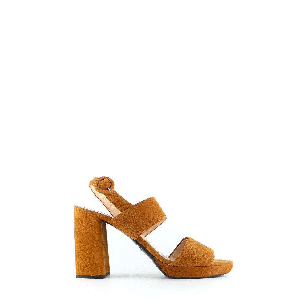 PRADA - Brown suede heeled sandals (T38.5)
