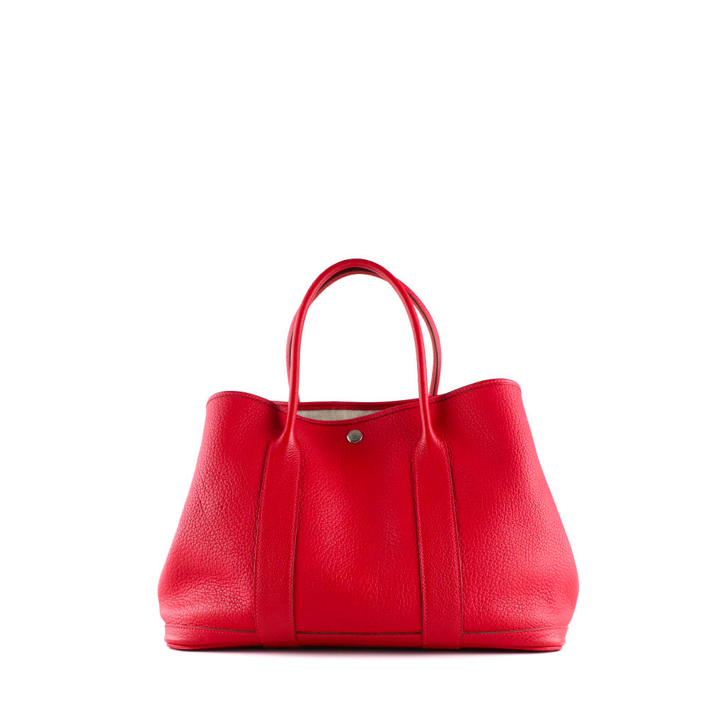 HERMÈS - Sac à main Garden Party en cuir togo rouge