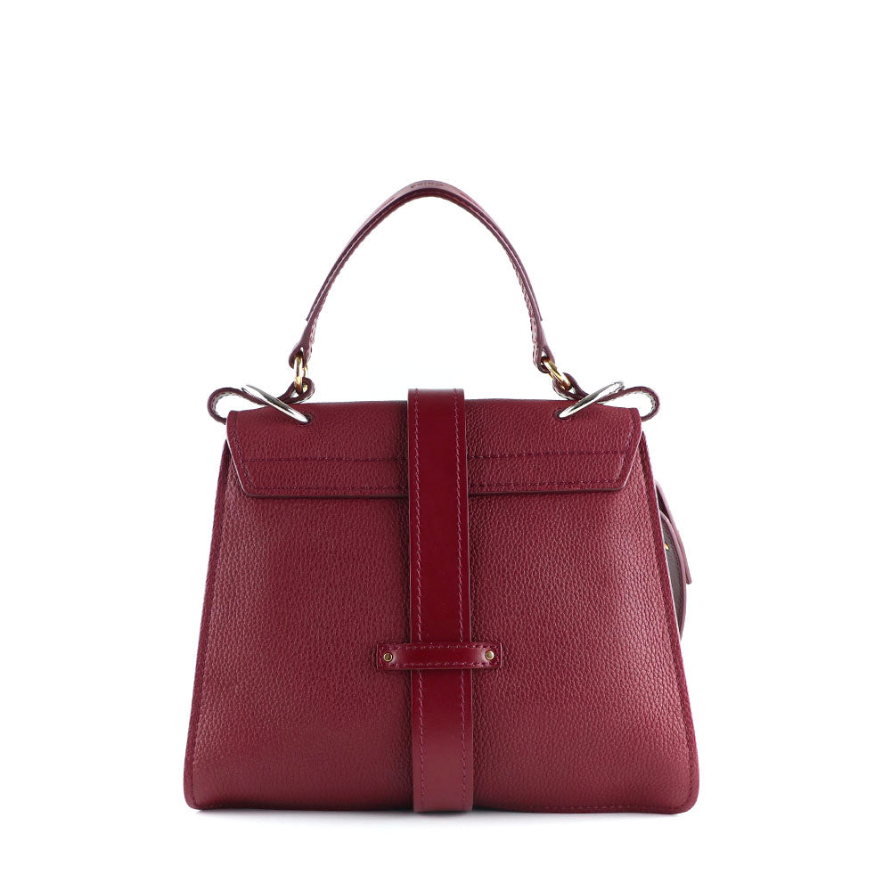 CHLOÉ - Aby shoulder bag in burgundy grained leather